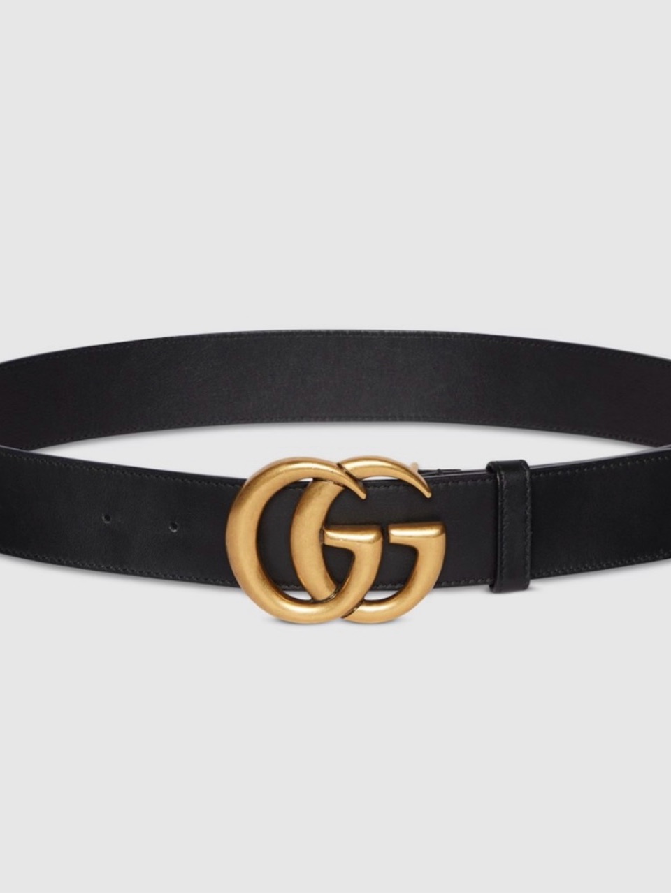 Gucci Gg Marmont Wide Black Leather Belt